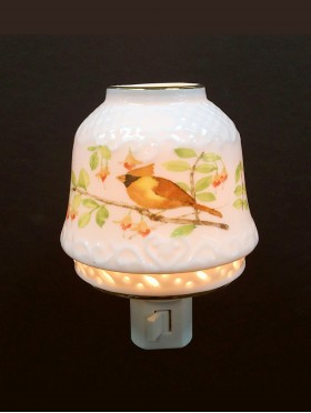 Porcelain Cardinal Night Light with Gift Box